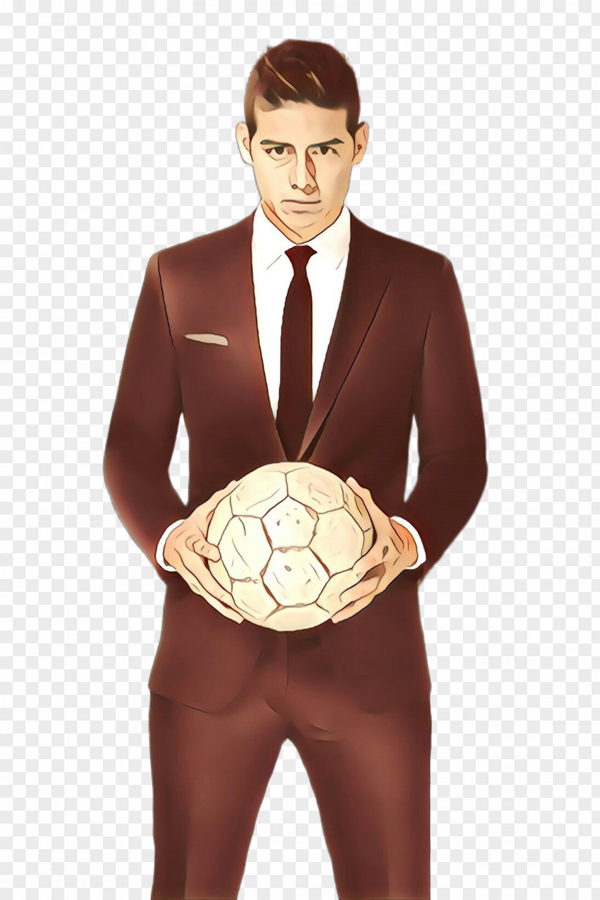 Gentleman Formal Wear Brown Muscle Football Suit PNG