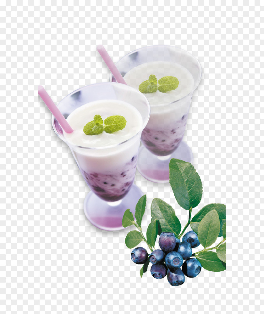 Blueberry Drink Ice Cream Milkshake Juice Smoothie Frozen Yogurt PNG