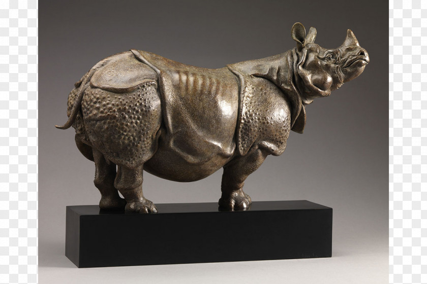 Indian Rhinoceros Bronze Sculpture Statue PNG
