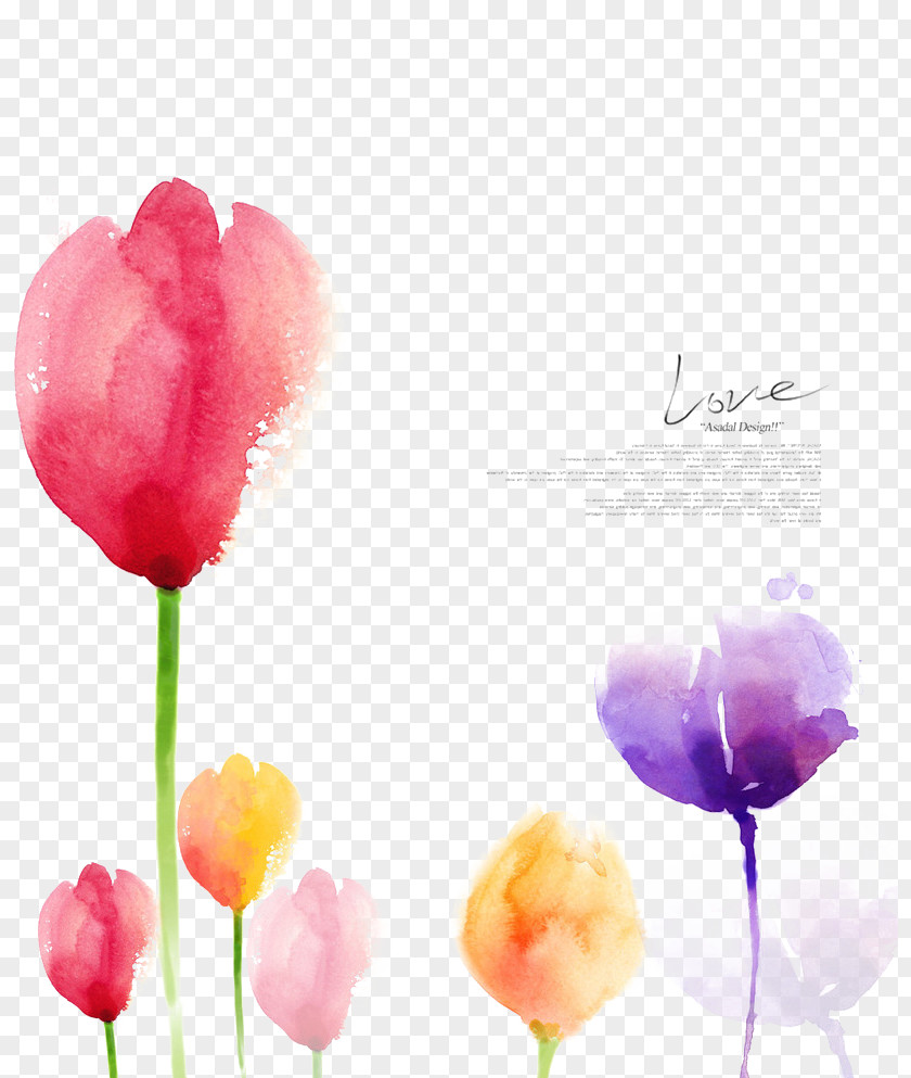 Watercolor Flowers Painting Creative Window Blinds & Shades PNG