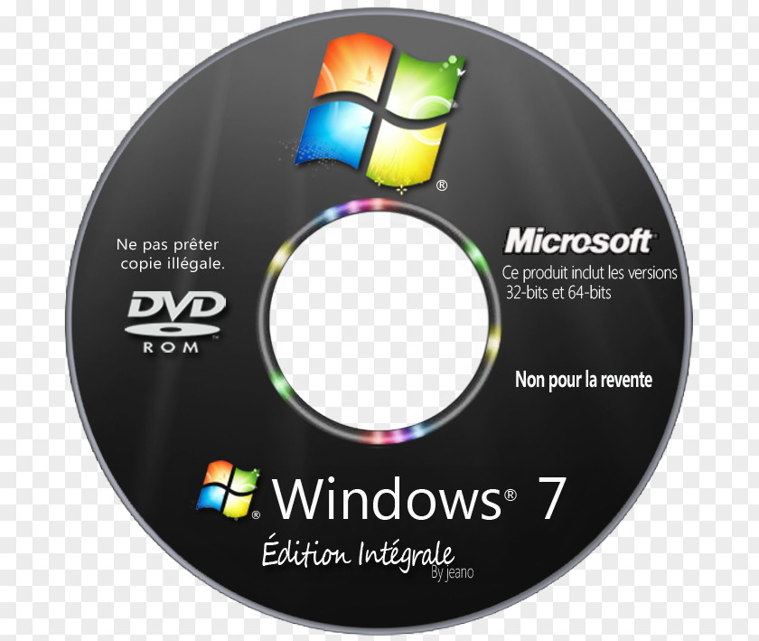 Windows CD Cover Transparent Image 7 32-bit 64-bit Computing Microsoft Vista Ultimate PNG