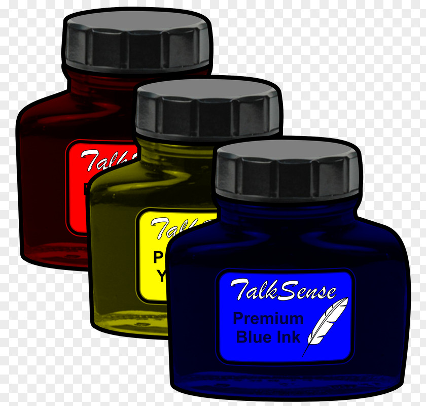 Ink Shading Material Glass Bottle Cobalt Blue PNG