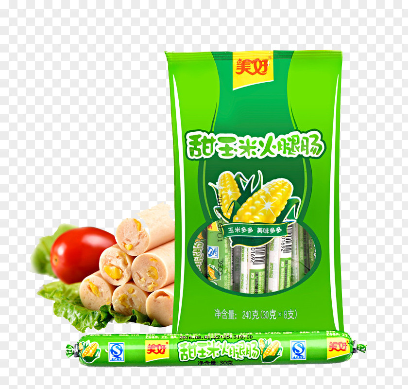 Beautiful Sweet Corn Ham Bags Sausage Instant Noodle Hot Pot Meat PNG