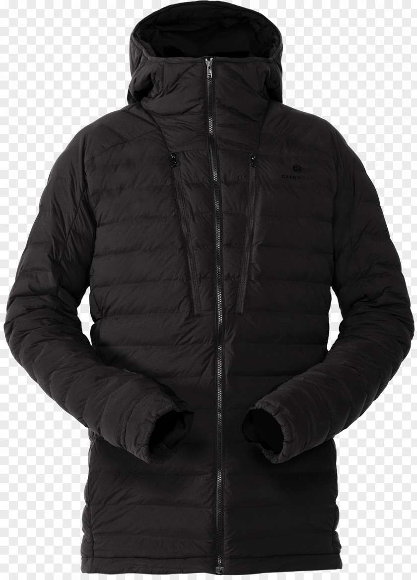 Black Jacket Hoodie Raincoat Clothing PNG