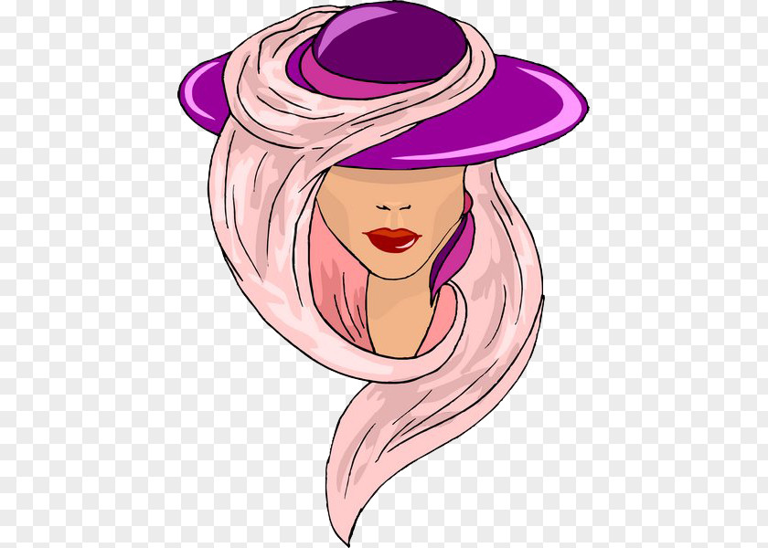Hat Beauty Clothing Woman Purple PNG