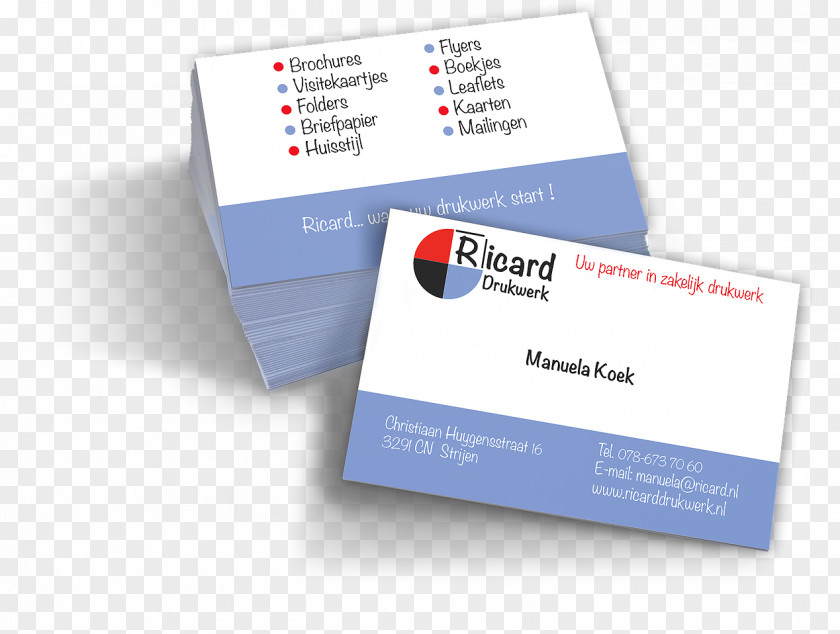 Printer Paper Ricard Drukwerk Visiting Card Printed Matter PNG