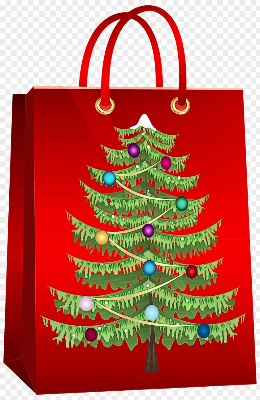 Holiday Ornament Packaging And Labeling Watercolor Christmas Tree PNG