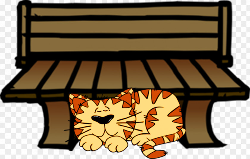 The Cat Sitting On Chair Bench Clip Art PNG