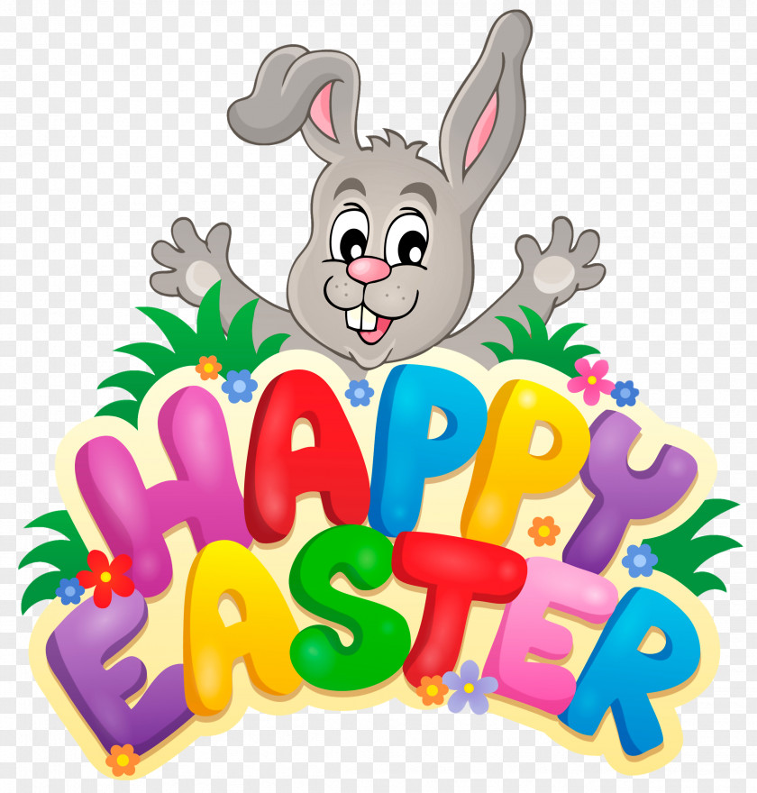 Transparent Happy Easter With Bunny Clipart Picture Clip Art PNG