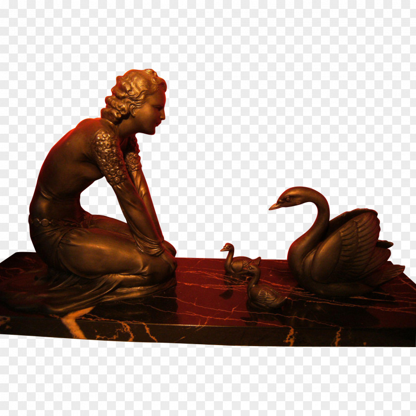 Woman's Day Statue Bronze Sculpture Figurine Art Deco PNG