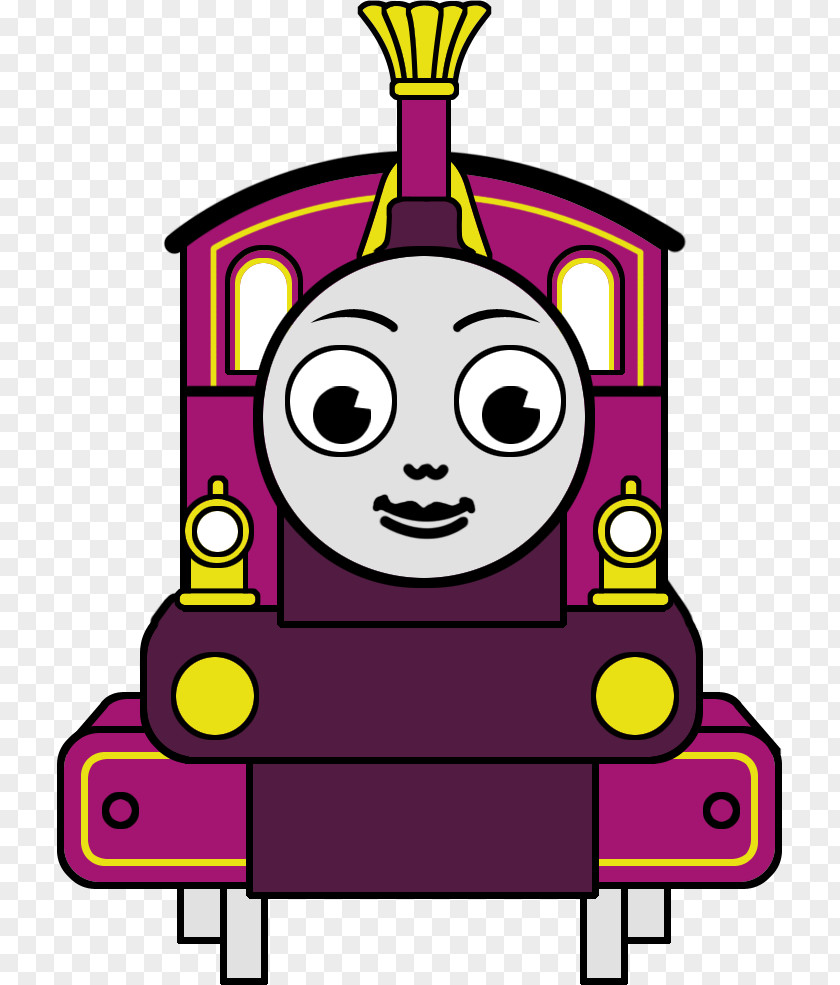 Cartoon Lady Finger Thomas Tank Locomotive Character Poster PNG