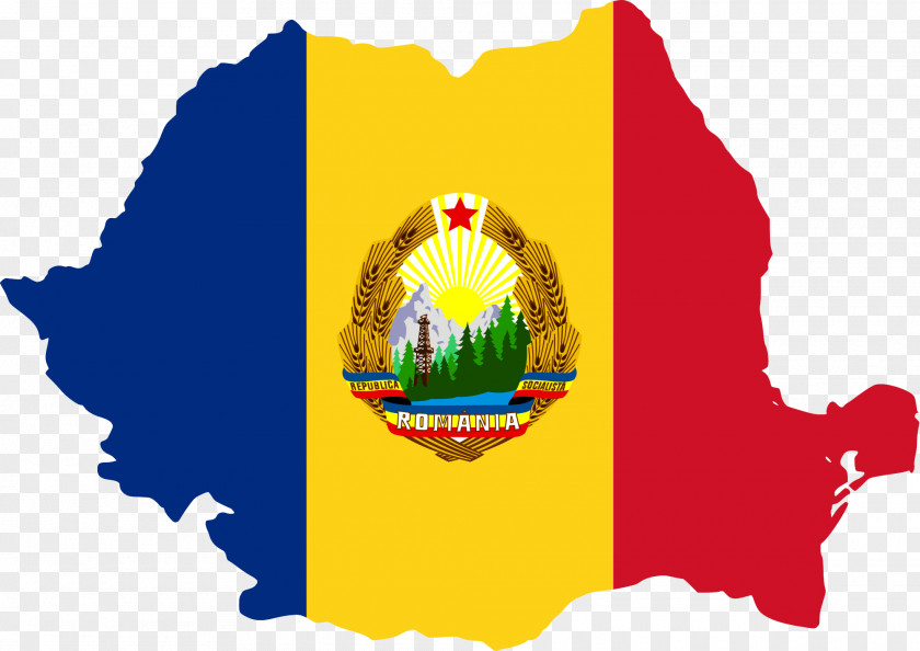 Communism Socialist Republic Of Romania Flag Map PNG