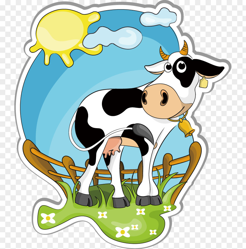 Creative Cow Cartoon Holstein Friesian Cattle Dairy Farming Clip Art PNG