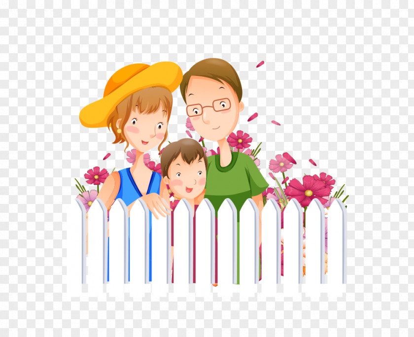 Cartoon Happy Family Poster PNG