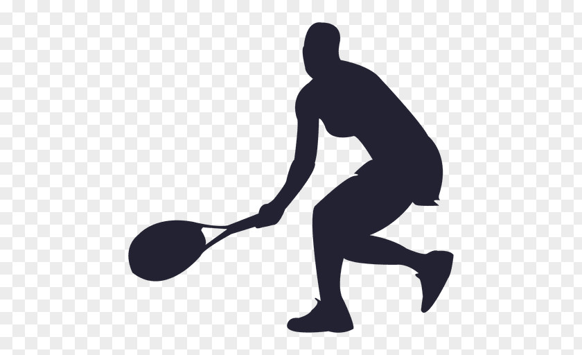 Silhouette Tennis Player PNG