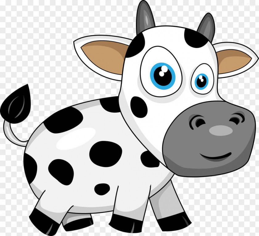 Cartoon Cow Material Cattle Calf Drawing Illustration PNG