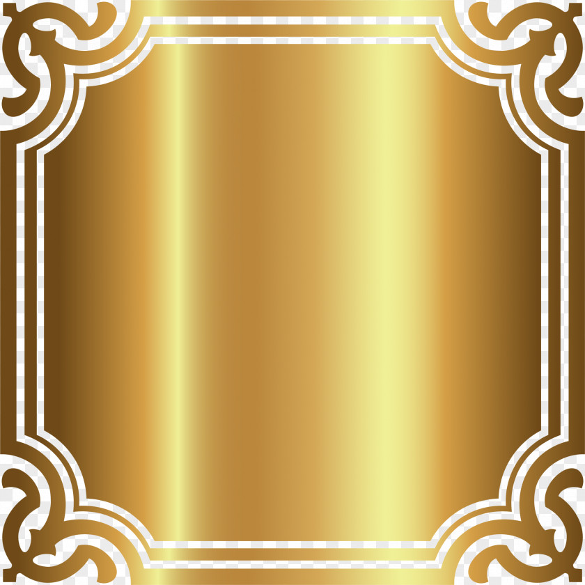 Luxury Gold Border Picture Frame Pattern PNG