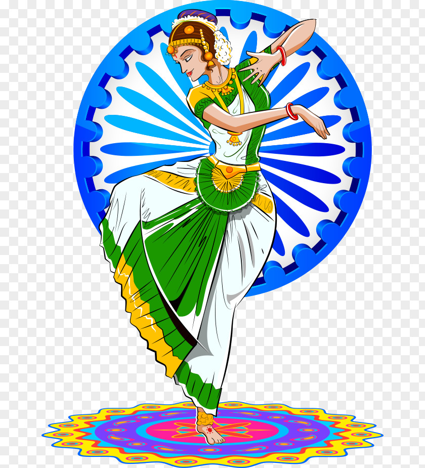 Vector Dancing Indian Woman Independence Day Delhi Republic Parade January 26 PNG