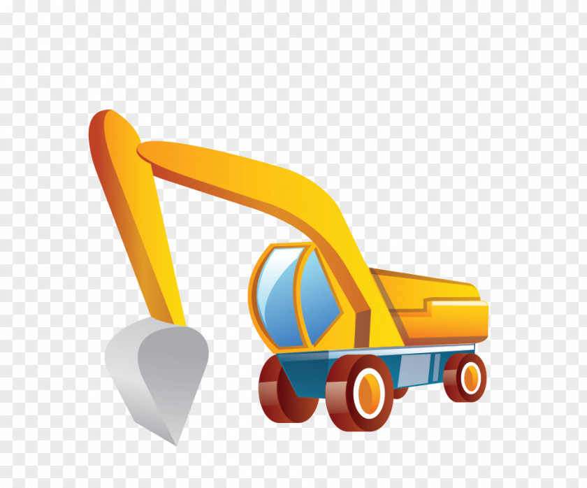 Yellow Excavator Car Sturgis Library Barnstable Machine Drawing PNG