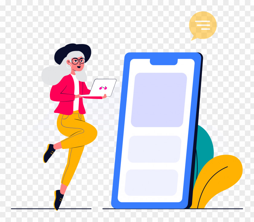 Mobile Phone Ebusiness Girl PNG