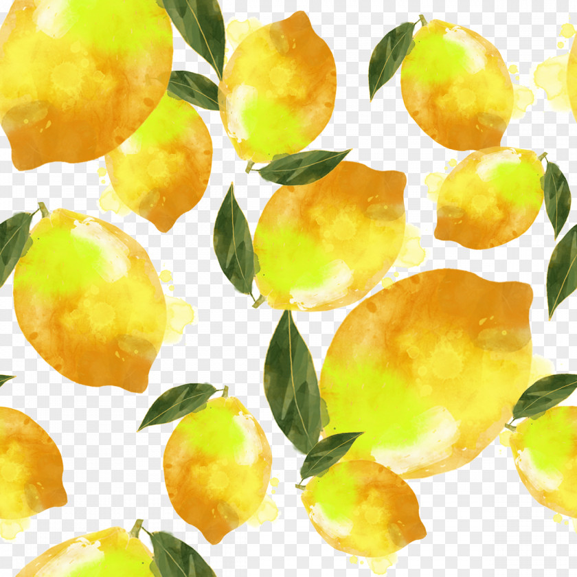 Watercolor Lemon Shading Painting Yellow PNG