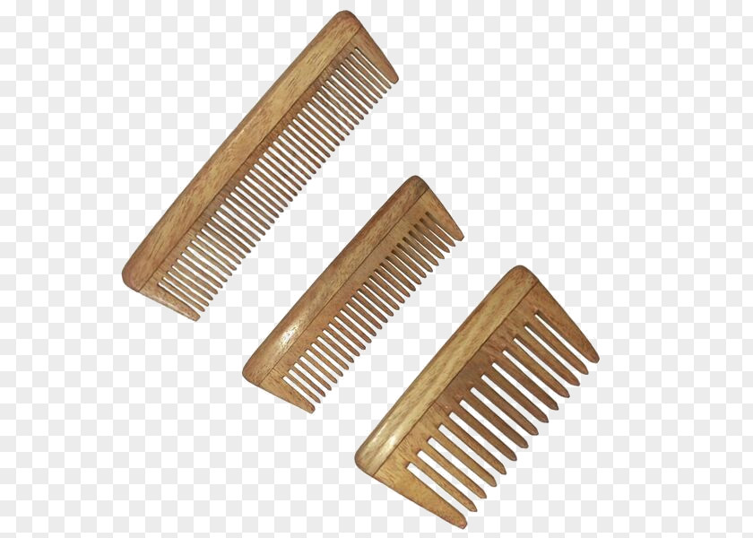 Wood Comb Hair Peigne En Corne Neem Tree Scalp PNG