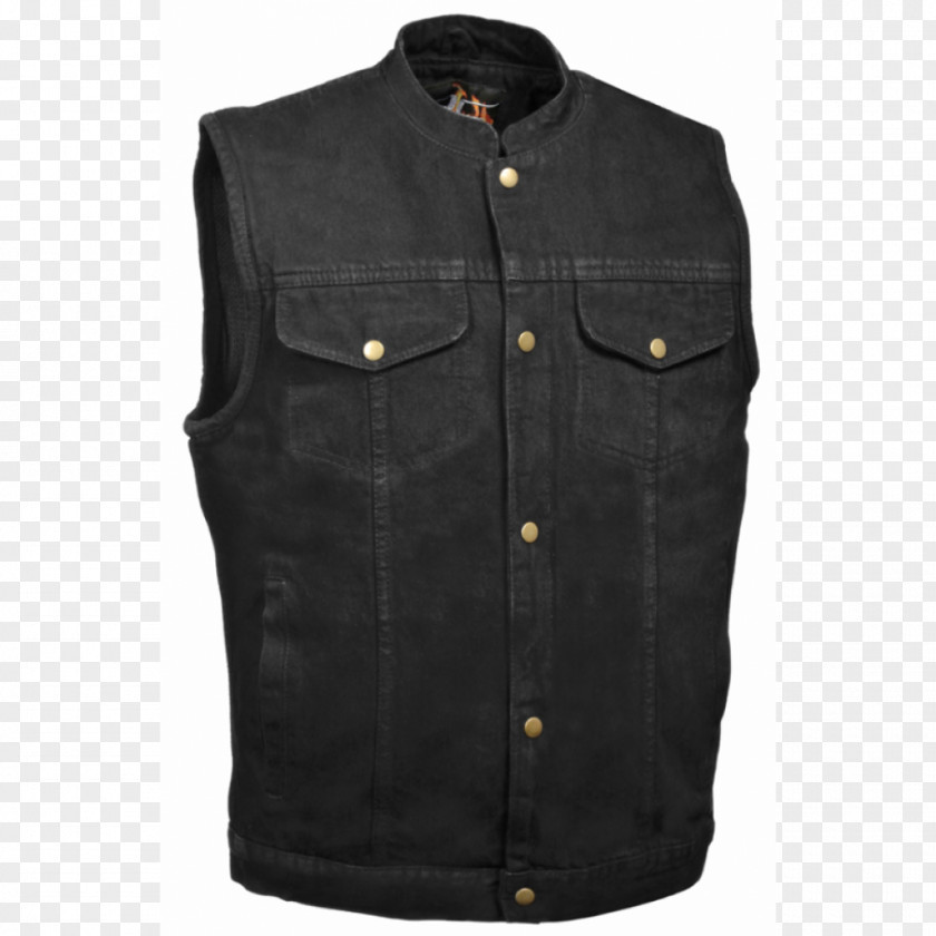 Black Denim Jacket Gilets Hoodie Pocket Shirt PNG
