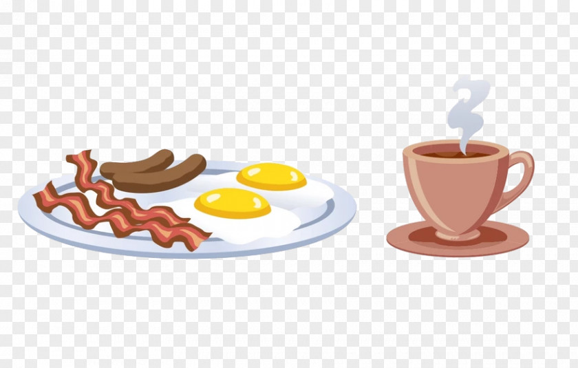 Coffee And Breakfast Fried Egg Muffin PNG