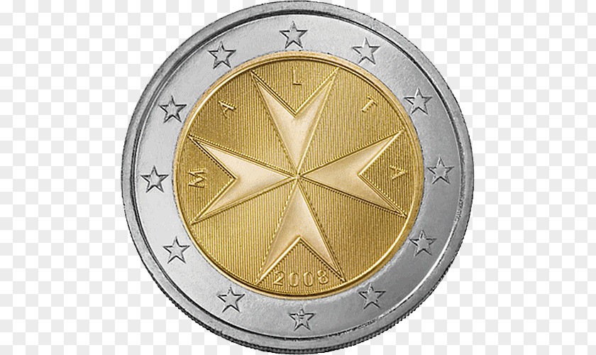 Coin Malta 2 Euro Coins PNG