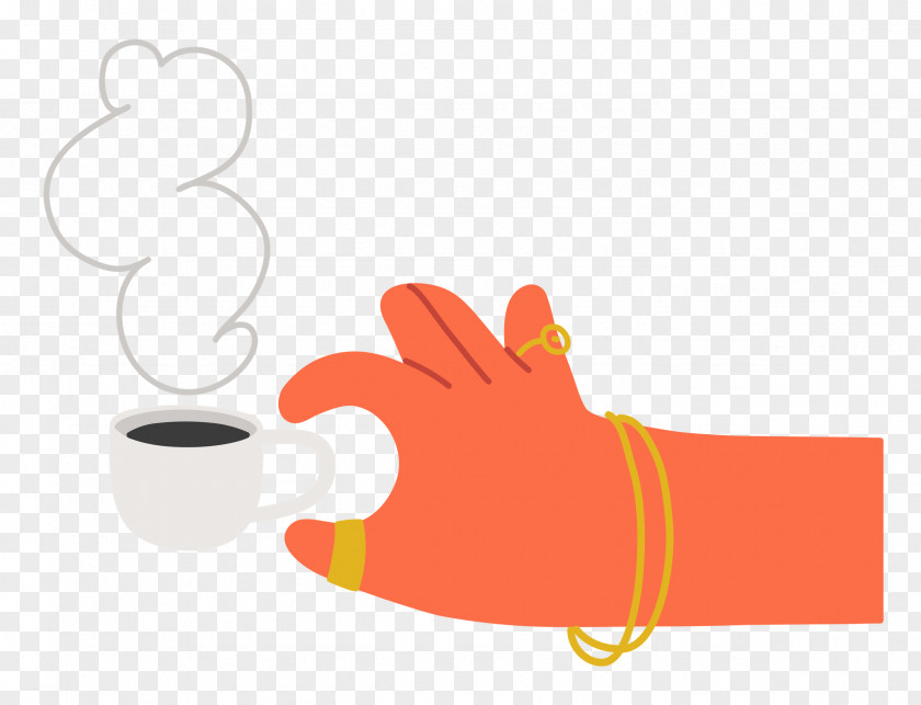 Hand Pinching Coffee PNG