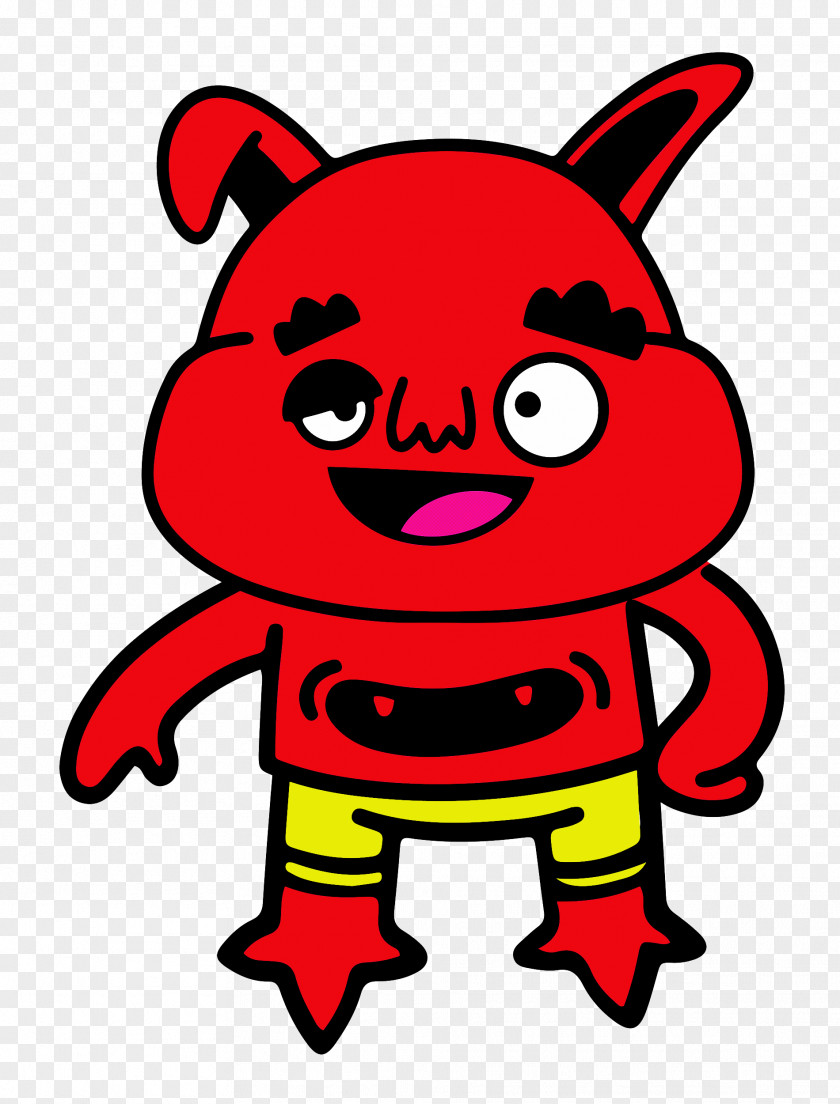 Cartoon Character Red Line Snout PNG