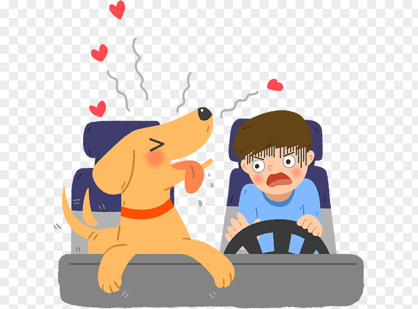 Driving People Dog Illustration PNG