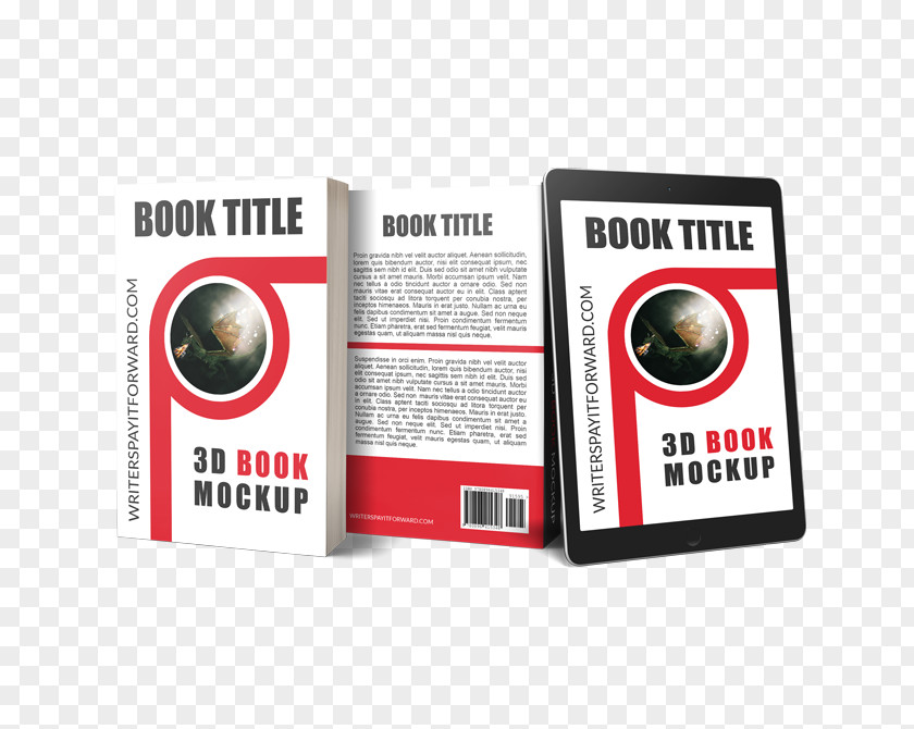3D Mockup Hardcover Paperback Book Cover E-book PNG