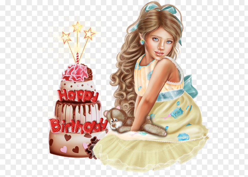 Birthday Cake Torte Child Doll PNG