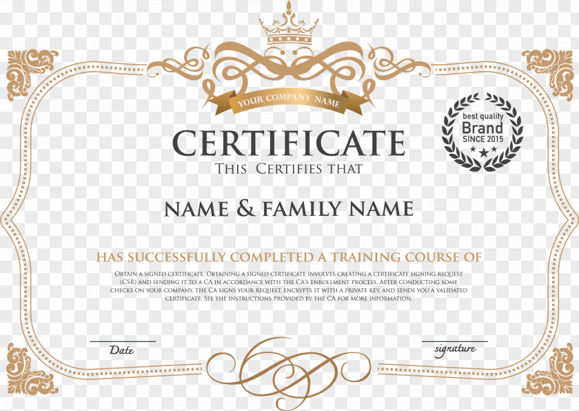 European Style Horizontal Version Of The Certificate Template Academic Diploma PNG