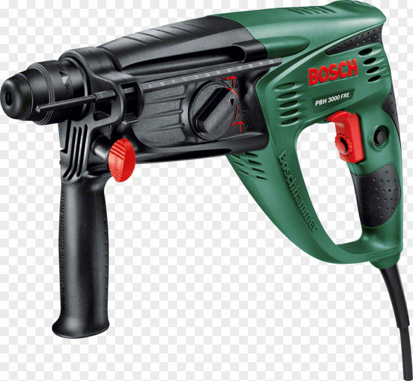 Hammer Bosch Home And Garden PBH 2800 RE SDS-Plus-Hammer Drill;720 W;incl. Case Augers Chisel PNG