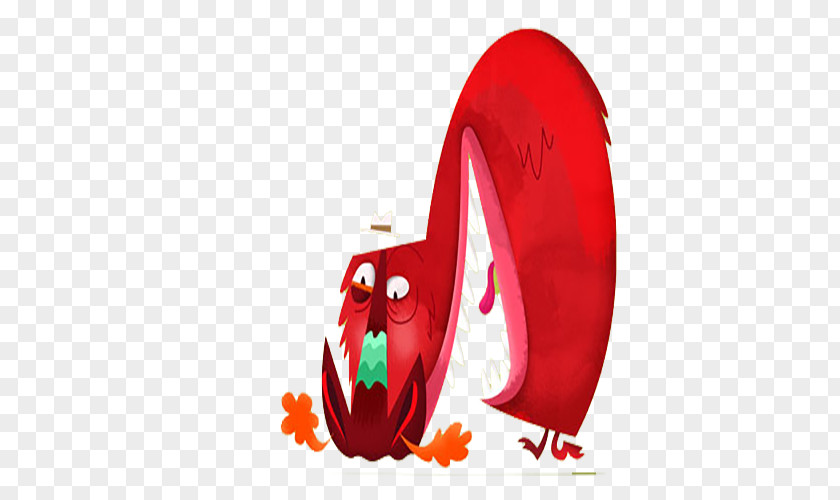 Simple Red Monster Illustrator Graphic Design Illustration PNG