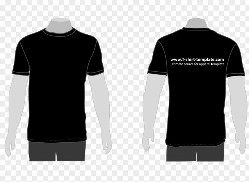 Black T-shirt Vector Printed Polo Shirt PNG