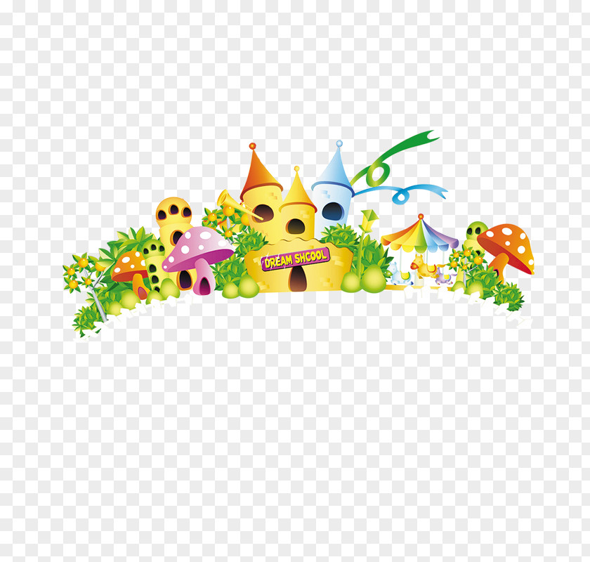 Cartoon Castle Kindergarten Child PNG