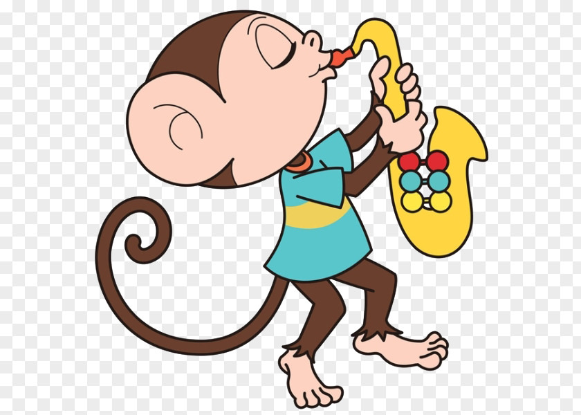 Cartoon Monkey Blowing Su Na Saxophone Photography Royalty-free Illustration PNG