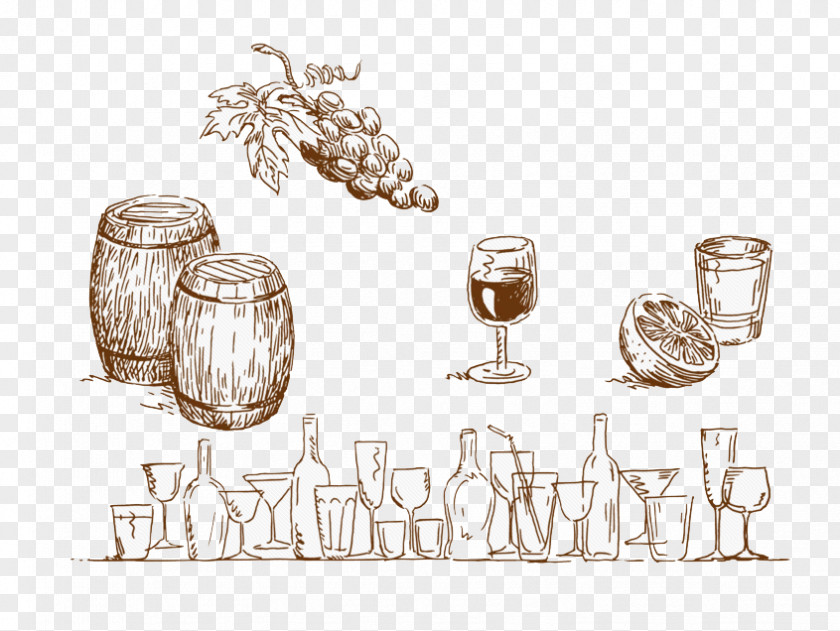 Hand-painted Wines Red Wine Grape PNG