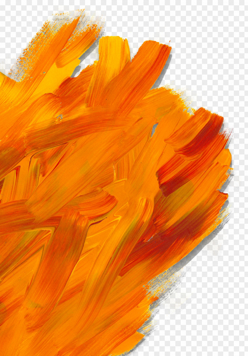 Orange Graffiti Oil Painting Brush PNG