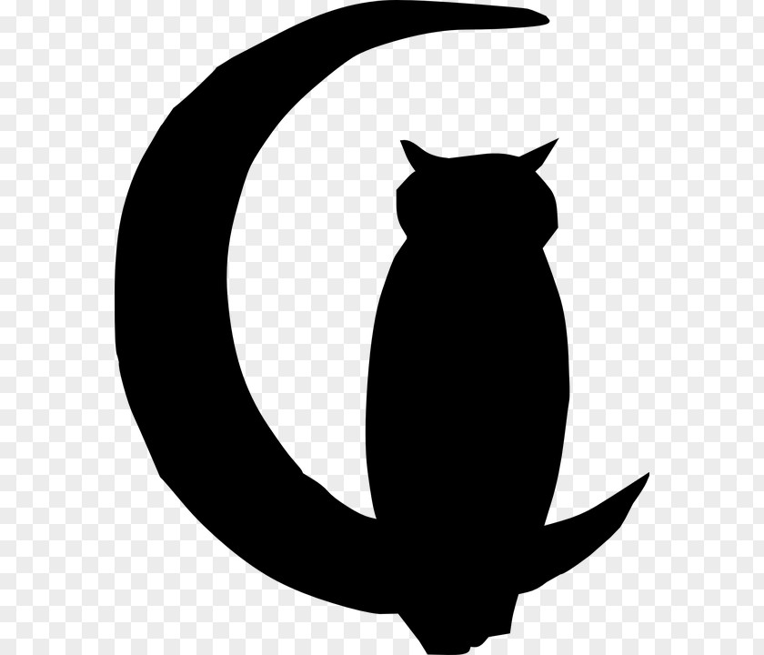 Owl Moon Silhouette Full Clip Art PNG
