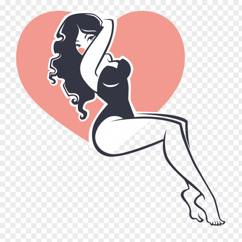 Pin-up Girl Illustration PNG girl Illustration, sexy woman, woman wearing black bodysuit illustration clipart PNG