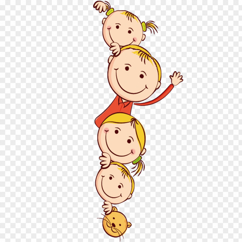 Cartoon Cute Child Peeking Material Friendship Day Drawing Clip Art PNG