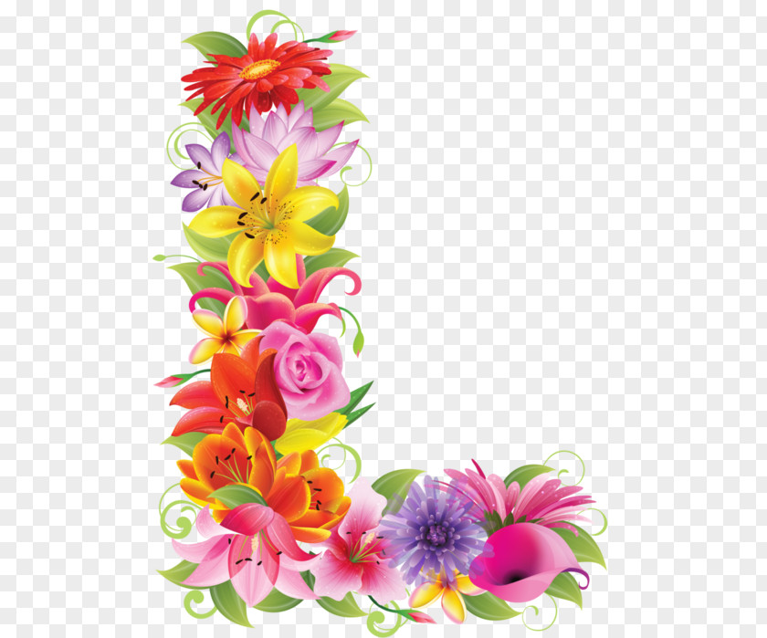 Flower Letter English Alphabet Clip Art PNG