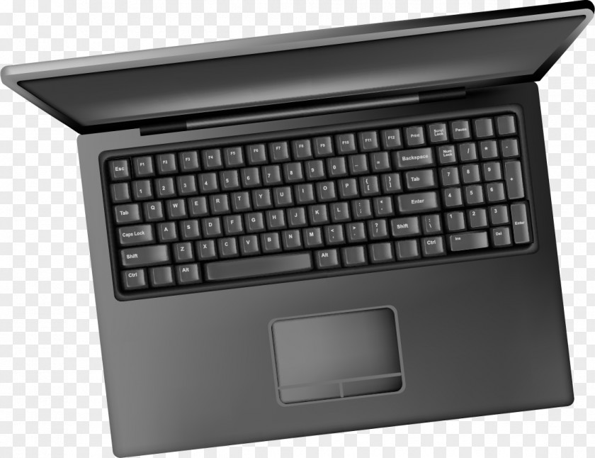Vector Hand-painted Notebook Table Laptop Computer Keyboard Office PNG