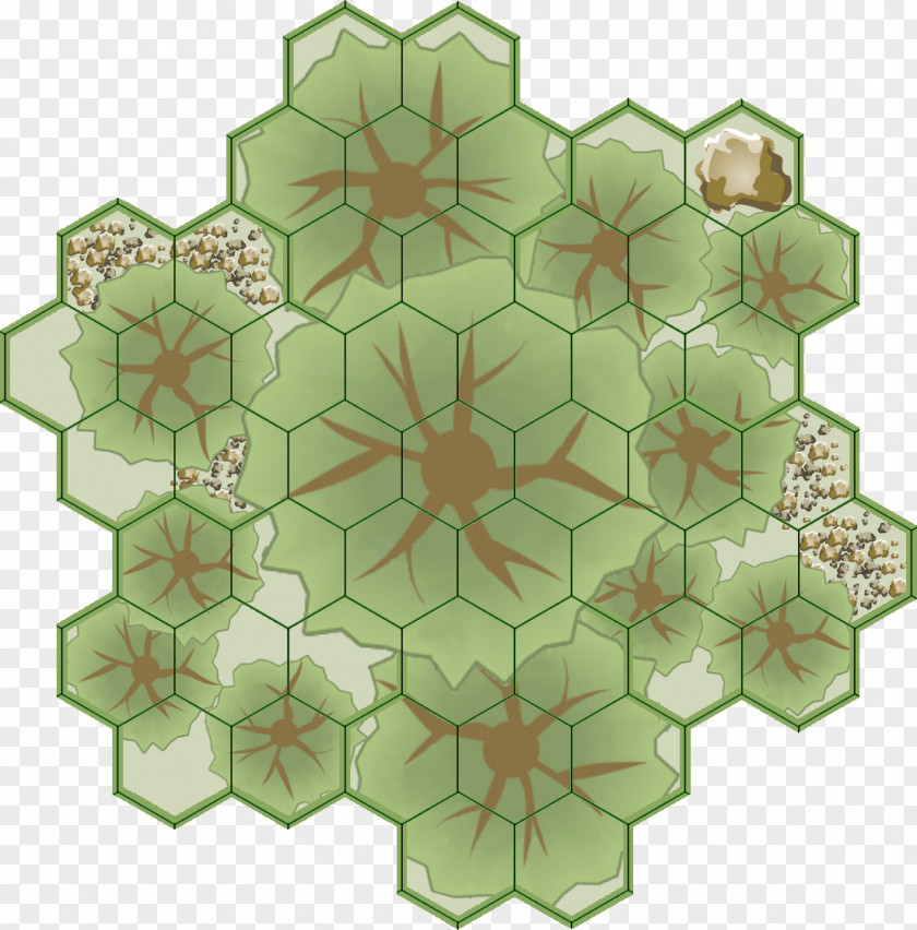 Dense Trees Tiled Web Map Hexagon Fantasy PNG