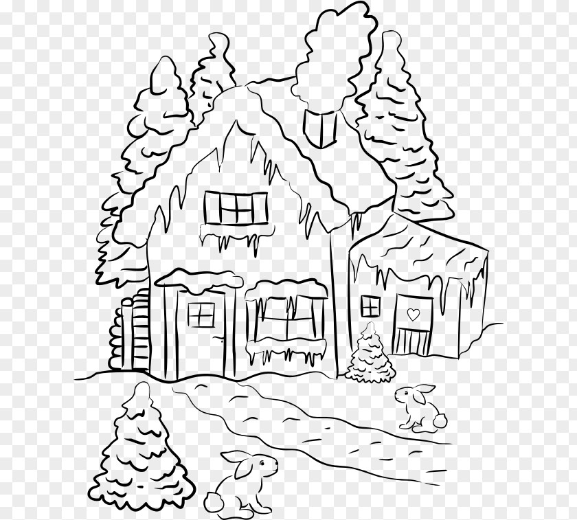 House Black And White Drawing Line Art Clip PNG
