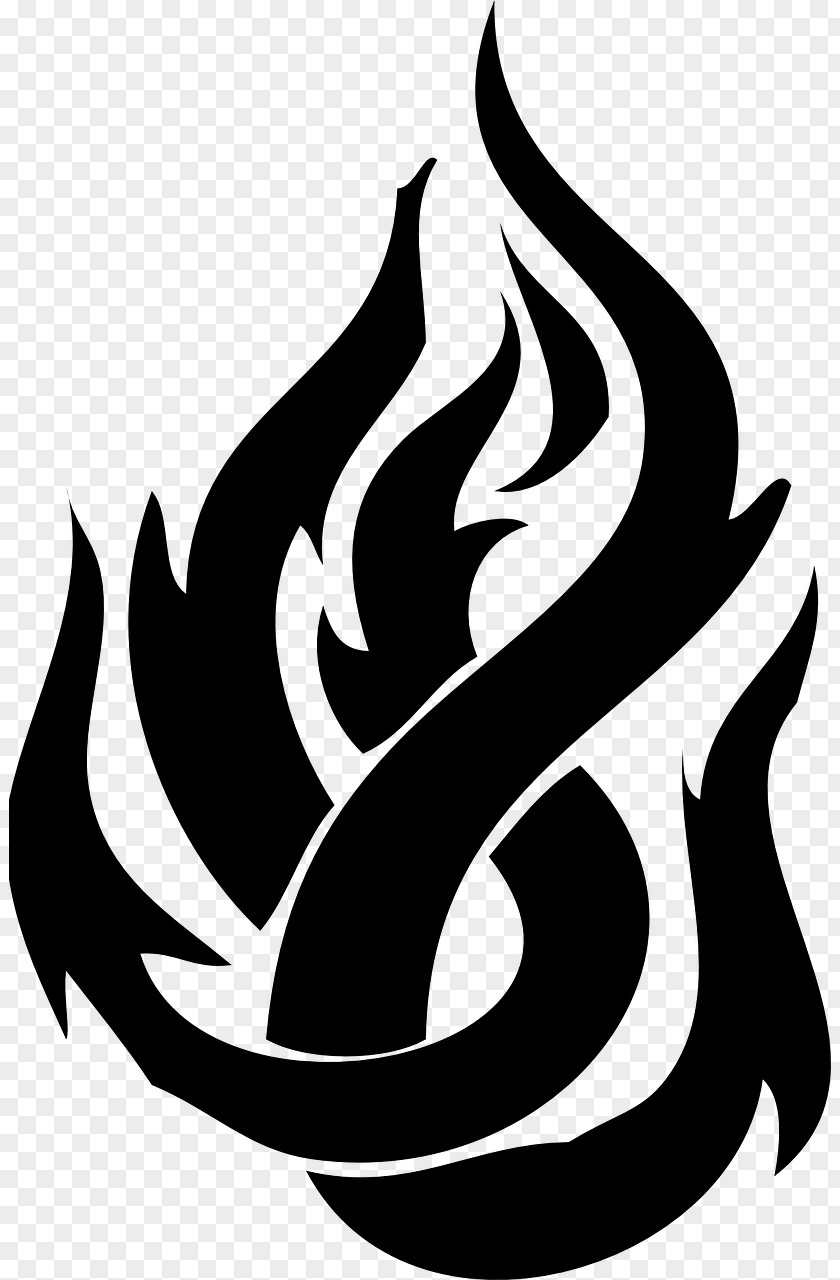 Blackandwhite Symbol Fire Flame PNG